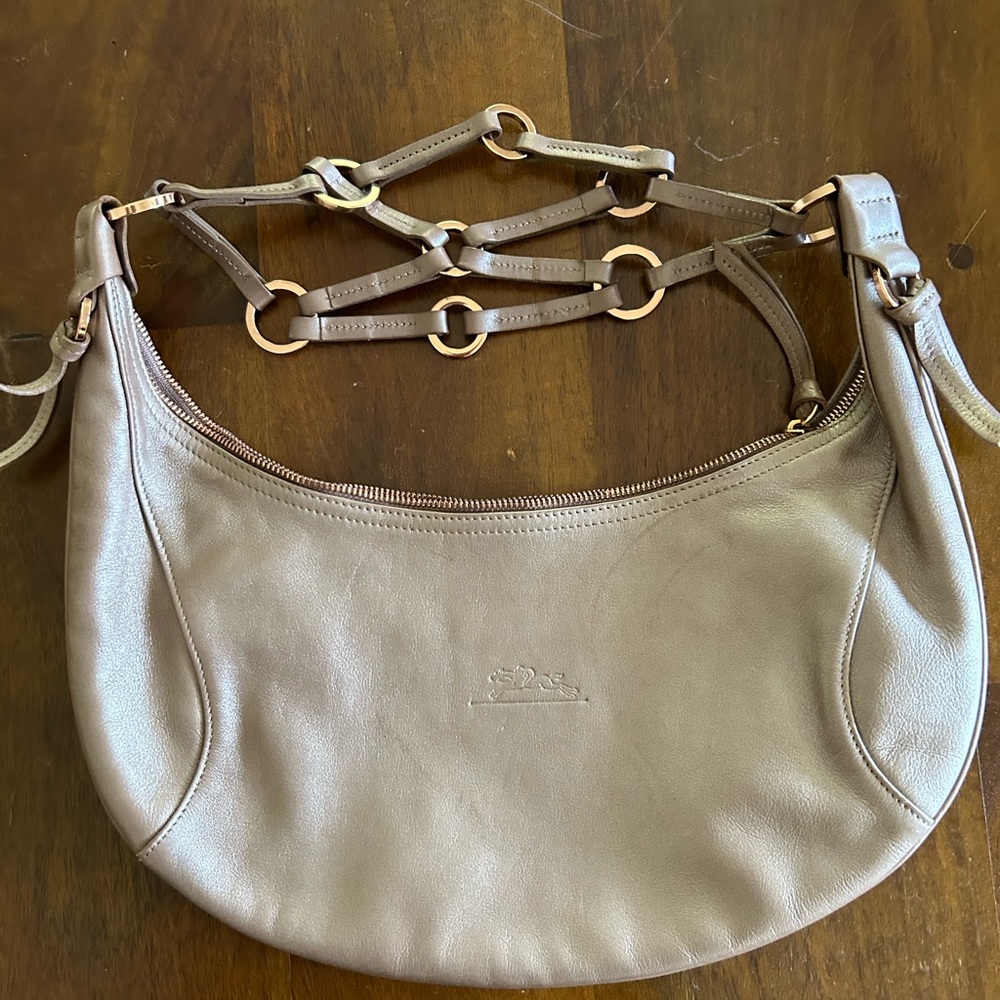 Longchamps leather hobo purse